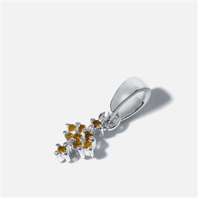 Yellow Diamond Pendant in Sterling Silver 0.05ct