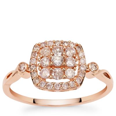 Natural Pink Diamonds Ring in 9K Rose Gold 0.53ct