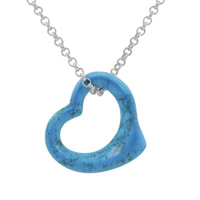 Turquoise Magnesite Pendant Necklace in Sterling Silver 7.80cts