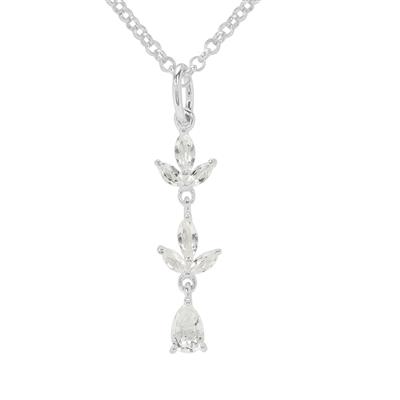 White Topaz Regency Necklace in Sterling Silver 1.10cts