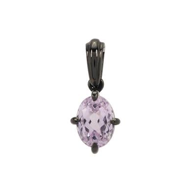 Minas Gerais Kunzite Pendant in Ruthenium Plated Sterling Silver 1.60cts