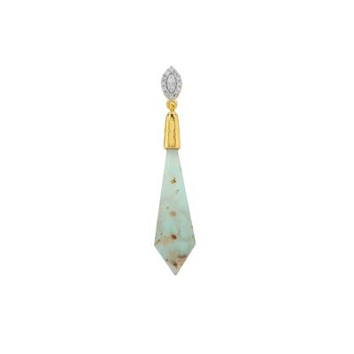 Aquaprase™ Pendant with Diamond in Gold Plated Sterling Silver 9.15cts