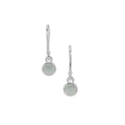 Milky Aquamarine Earrings in Sterling Silver 1.10cts