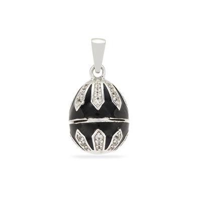 Grey Spinel Pendant with White Zircon in Sterling Silver 0.57ct