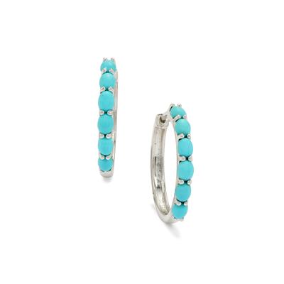 Sleeping Beauty Turquoise Earrings in Sterling Silver 2cts