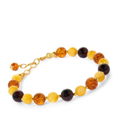 Ireland | Gold with Amber | Rustic Cuff