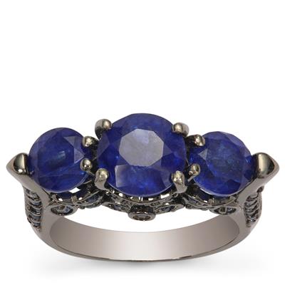 Blue Sapphire Ring in Sterling Silver 5.90cts