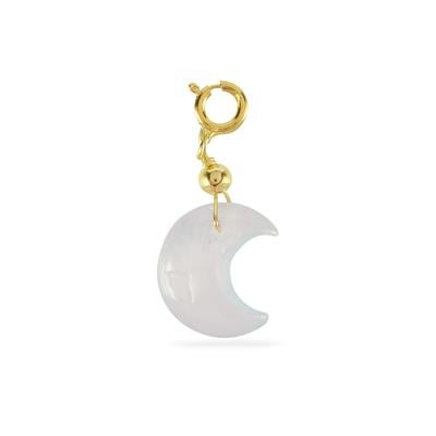 Kunzite Moon Charm in Gold Tone Sterling Silver 4.80cts 