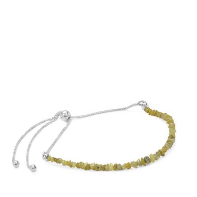Natural Yellow Diamond Slider Bracelet in Sterling Silver 3cts
