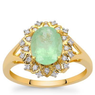 GIA Certified Brazillian Paraìba Tourmaline Ring with Diamond in 18K Gold 1.75cts