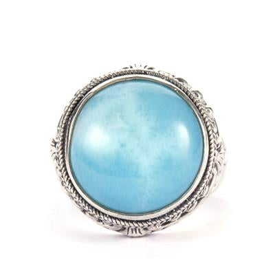 Larimar Ring  in Sterling Silver 22.15cts