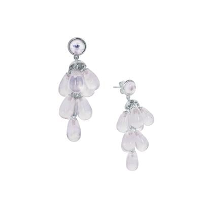 Optic Quartz Earrings in Sterling Silver 39.06cts