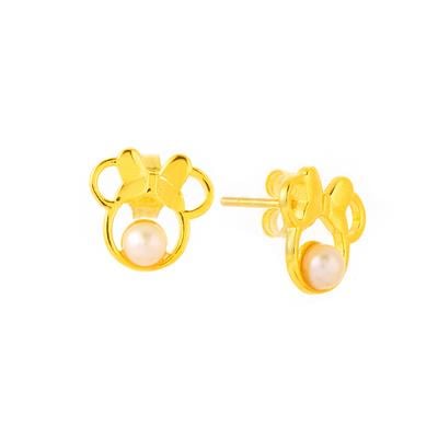 Freshwater Cultured Pearl Earrings in Gold Tone Sterling Silver (3.50 MM)