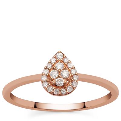 Pink Diamonds Ring in 9K Rose Gold 0.15cts