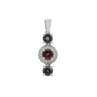 'Shades of Violet' Burmese Spinel & White Zircon Sterling Silver Pendant ATGW 2.15cts
