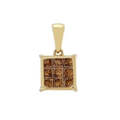 Champagne Diamonds Pendant in 9K Gold 0.50cts
