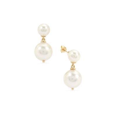 South Sea Cultured Pearl Earrings in 9K Gold (7 to 11 MM) Gemporia