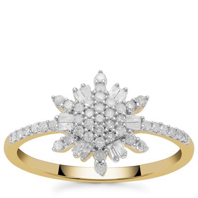 Diamonds Ring in 9K Gold 0.34cts