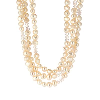 Quartz Necklace with Kaori Cultured Pearl