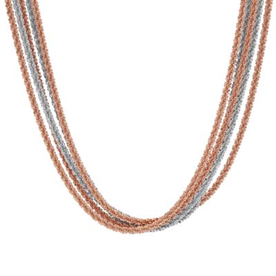 Necklace in Two Tone Flash Plating Sterling Silver