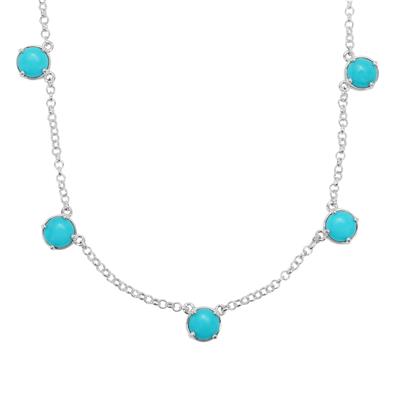 Sleeping Beauty Turquoise Necklace in Sterling Silver 7.40cts