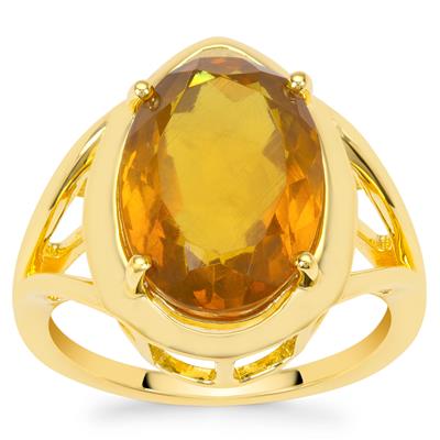  Dominican  Amber Ring in Gold Plated Sterling Silver 2.45cts