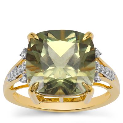 Csarite® Ring with White Diamond in 18K Gold 8.69cts