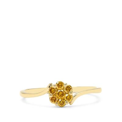 Natural Fire Diamonds Ring in 9K Gold 0.25ct