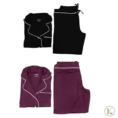 Kimbie Super Soft Modal Pyjama Set with 50cts Rose Quartz Sleep Pack Available in Black or Burgundy 