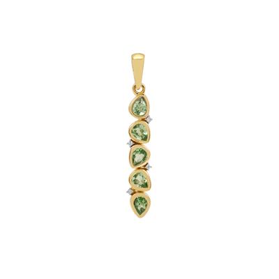 Kijani Garnet Pendant with Diamond in 9K Gold 0.90ct
