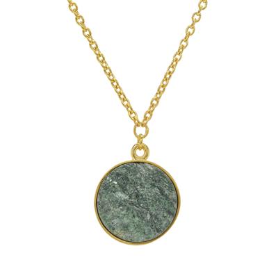 Fuchsite Drusy Necklace in Gold Plated Sterling Silver 9.35cts