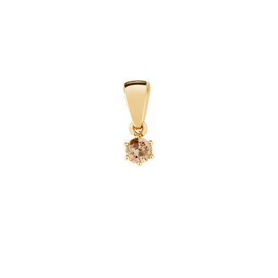 Cape Champagne Diamond Pendant in 9K Gold 0.18ct