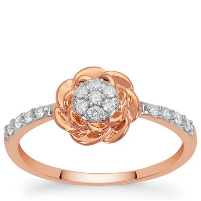 Canadian Diamonds Ring in 9K Rose Gold 0.21ct