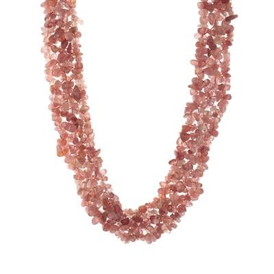 Strawberry Quartz Necklace  in Sterling Silver 631.05cts
