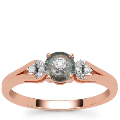 Lehrer TorusRing Montana Sapphire Ring with Diamond in 18K Rose Gold 0.50ct