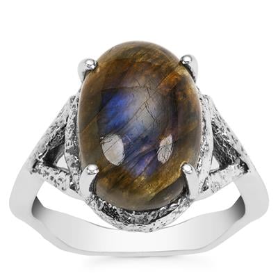 Canadian Labradorite Ring in Sterling Silver 6cts