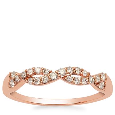 Pink Diamonds Ring in 9K Rose Gold 0.27ct