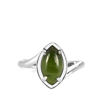 Nephrite Jade Ring in Sterling Silver 2.72cts