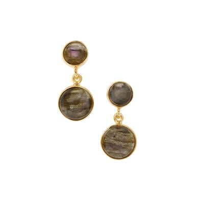 Purple Labradorite Earrings in Gold Plated Sterling Silver 14cts