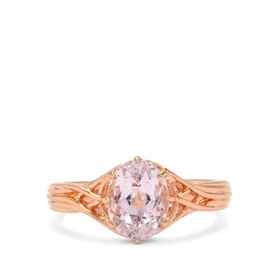 Minas Gerais Kunzite Ring in Rose Gold Plated Sterling Silver 2.25cts