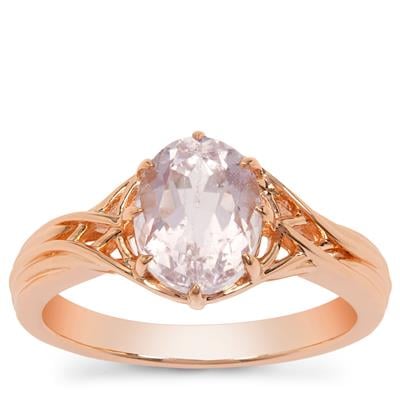 Minas Gerais Kunzite Ring in Rose Gold Plated Sterling Silver 2.25cts