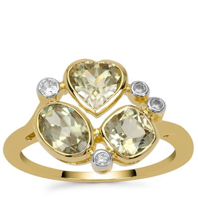 Csarite® Ring with White Zircon in 9K Gold 2.35cts