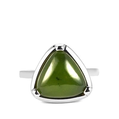 Nephrite Jade Ring in Sterling Silver 6.15cts