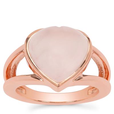 Rose Quartz Ring in Rose Gold Plated Sterling Silver 6cts