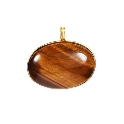 Yellow Tiger's Eye Pendant in Gold Tone Sterling Silver 45.65cts