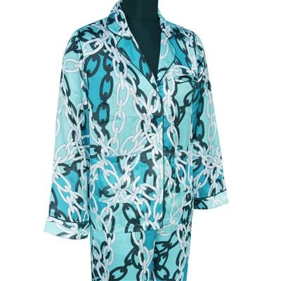 Destello Chain Print Nightwear PJ Set (Teal Blue) (Choice of 4 Sizes)