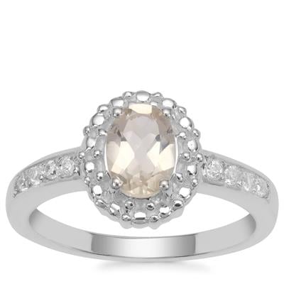 Serenite Ring with White Zircon in Sterling Silver 0.95ct