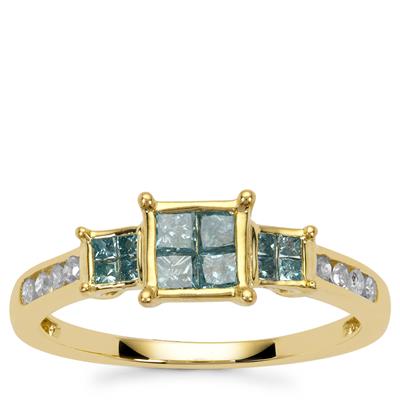 Blue Lagoon Diamonds Ring with White Diamonds in 9K Gold 0.50ct
