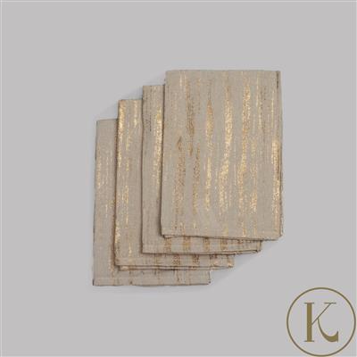 Kimbie Home Set Of 4 Linen Mix Napkins - Available in Silver or Gold