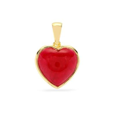 Ruby Quartz Pendant in Gold Plated Sterling Silver 8.75cts